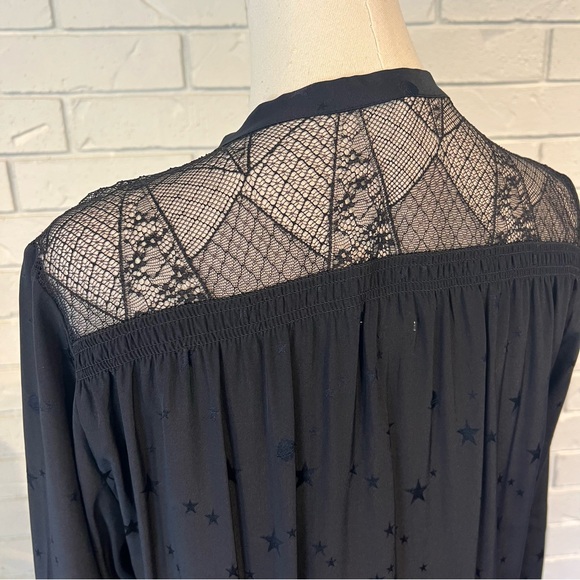 Zadig & Voltaire 100% Silk Riche Jac Deluxe Black Star Pattern Dress Womens M - Picture 10 of 16